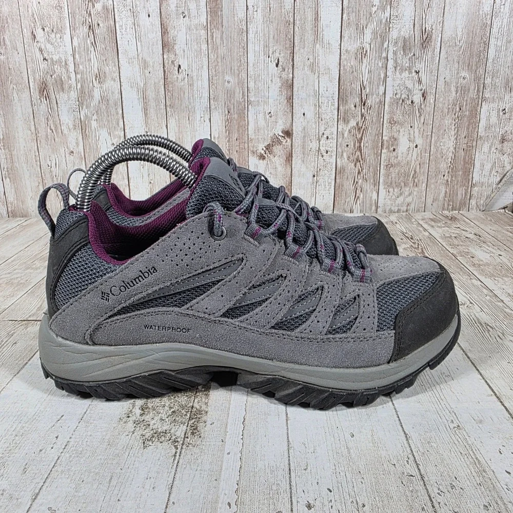 Columbia Redmond V2 Waterproof Hiking Shoes Womens 8 Grey Plum BL5372-053